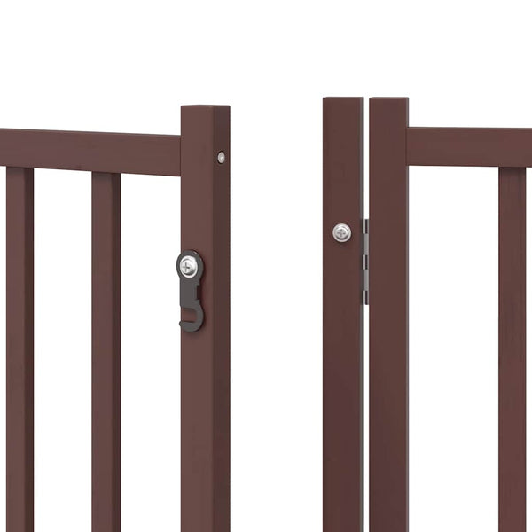 vidaXL 6-Panel Dog Gate with Door Foldable Brown 480 cm Poplar Wood