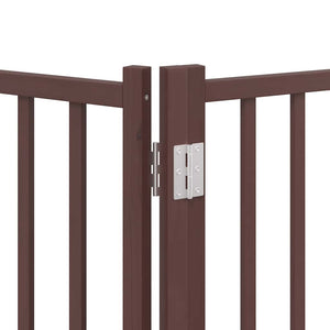 vidaXL 6-Panel Dog Gate with Door Foldable Brown 480 cm Poplar Wood
