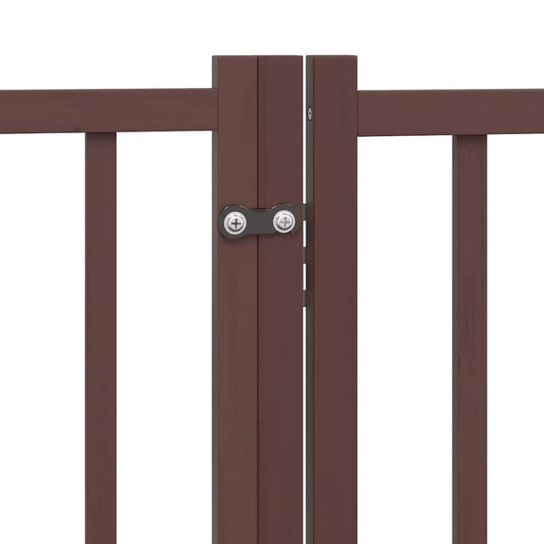 vidaXL 10-Panel Dog Gate with Door Foldable Brown 800 cm Poplar Wood