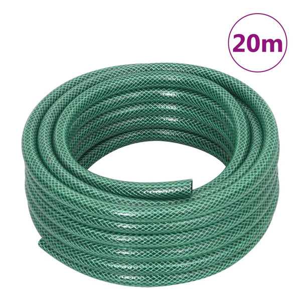 vidaXL Garden Hose with Connector Set Green 0.5" 20 m PVC
