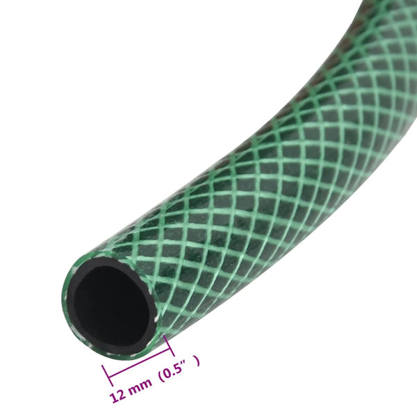 vidaXL Garden Hose with Connector Set Green 0.5" 20 m PVC