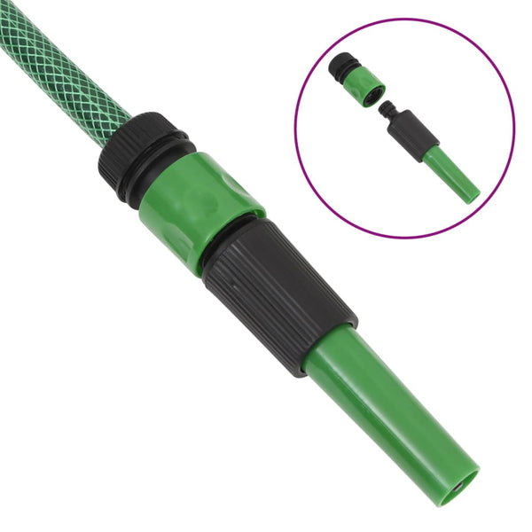 vidaXL Garden Hose with Connector Set Green 0.5" 20 m PVC