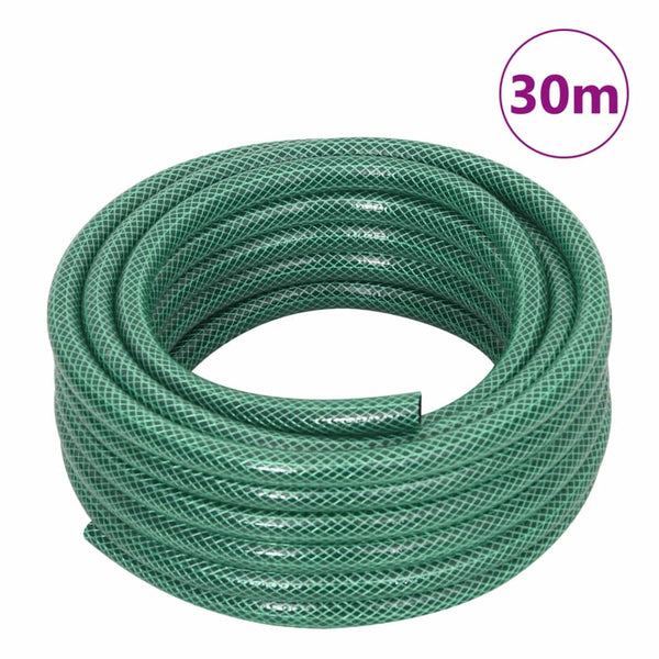 vidaXL Garden Hose with Connector Set Green 0.5" 30 m PVC