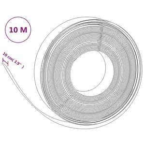 vidaXL Lawn Edging 3 pcs. Grey 10 m 10 cm Polyethylene