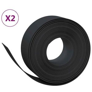 vidaXL Lawn Edging 2 pcs. Black 10 m 20 cm Polyethylene