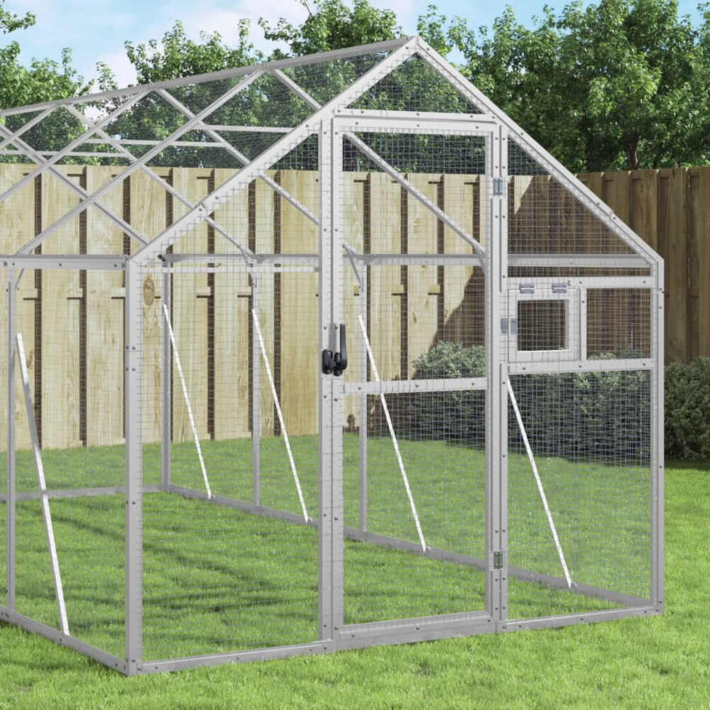vidaXL Aviary Silver 1.79x6x1.85 m Aluminum