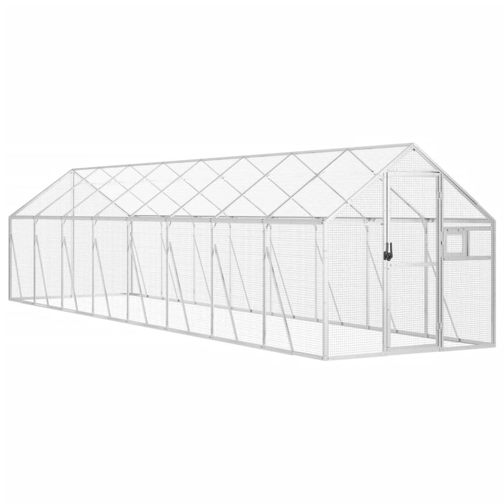 vidaXL Aviary Silver 1.79x8x1.85 m Aluminum