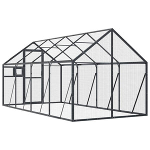 vidaXL Aviary Anthracite 1.79x4x1.85 m Aluminum