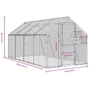 vidaXL Aviary Anthracite 1.79x4x1.85 m Aluminum