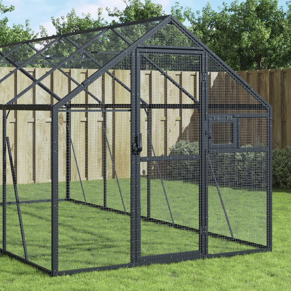vidaXL Aviary Anthracite 1.79x4x1.85 m Aluminum