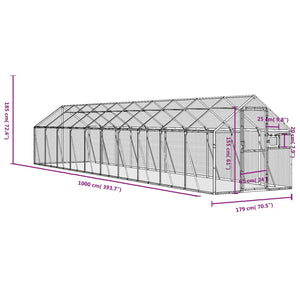 vidaXL Aviary Anthracite 1.79x10x1.85 m Aluminum
