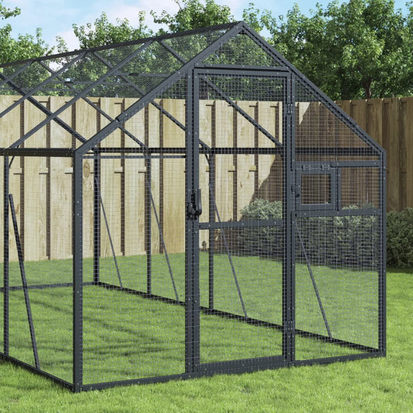 vidaXL Aviary Anthracite 1.79x10x1.85 m Aluminum