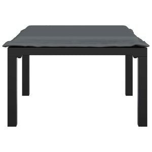 vidaXL Garden Stool with Cushions Black and Grey Poly Rattan