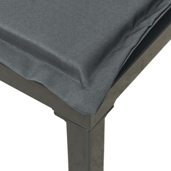 vidaXL Garden Stool with Cushions Black and Grey Poly Rattan