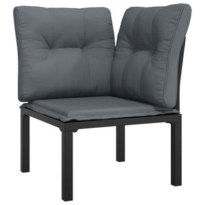 vidaXL 3-Piece Garden Lounge Set Black and Grey Poly Rattan