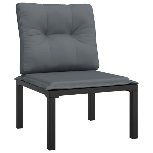 vidaXL 3-Piece Garden Lounge Set Black and Grey Poly Rattan