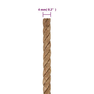 vidaXL Jute Rope 100 m Length 4 mm Thickness
