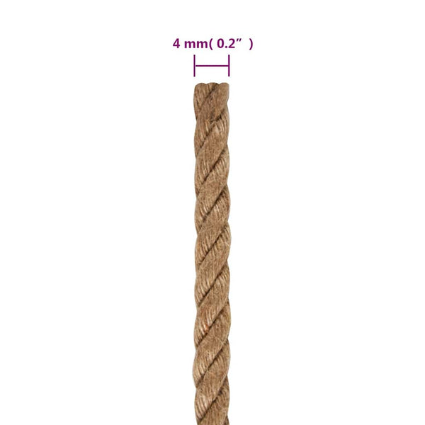 vidaXL Jute Rope 100 m Length 4 mm Thickness