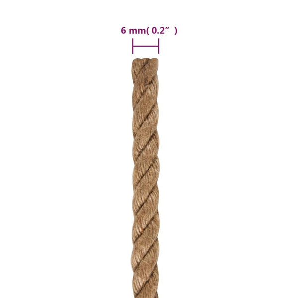 vidaXL Jute Rope 25 m Length 6 mm Thickness
