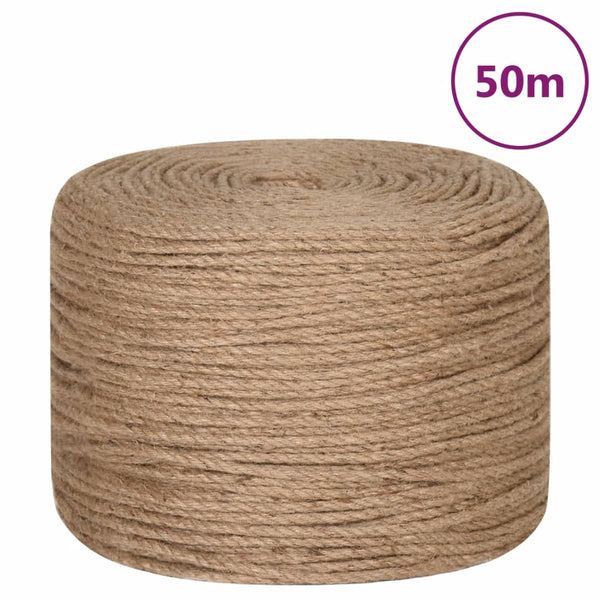 vidaXL Jute Rope 50 m Length 8 mm Thickness