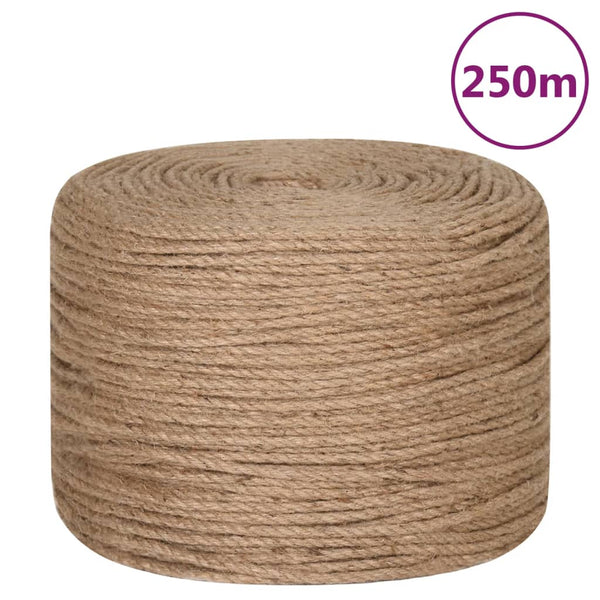 vidaXL Jute Rope 250 m Length 8 mm Thickness