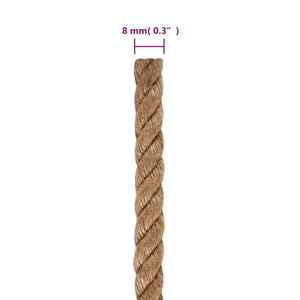vidaXL Jute Rope 250 m Length 8 mm Thickness