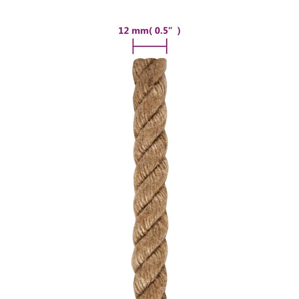 vidaXL Jute Rope 50 m Length 12 mm Thickness