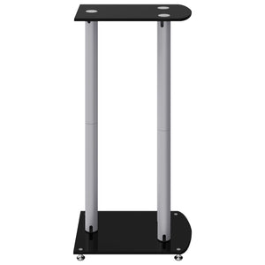 Lautsprecherständer 2er Set Hartglas Schwarz & Silber