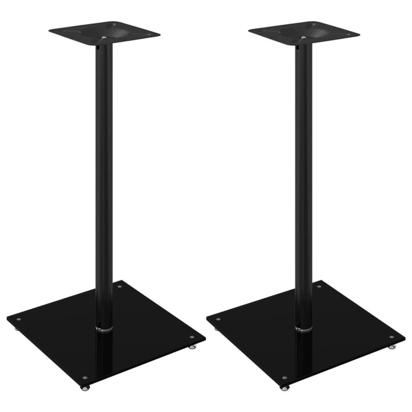 Lautsprecherständer Schwarz Hartglas 2er Set