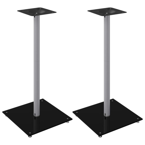 Lautsprecherständer Schwarz & Silber (2er Set)