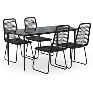 vidaXL 5-Piece Outdoor Dining Set Black