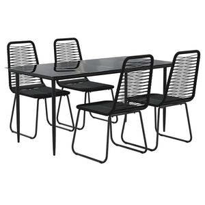 vidaXL 5-Piece Outdoor Dining Set Black