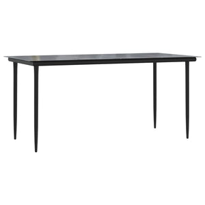 vidaXL 7-Piece Garden Dining Set Black