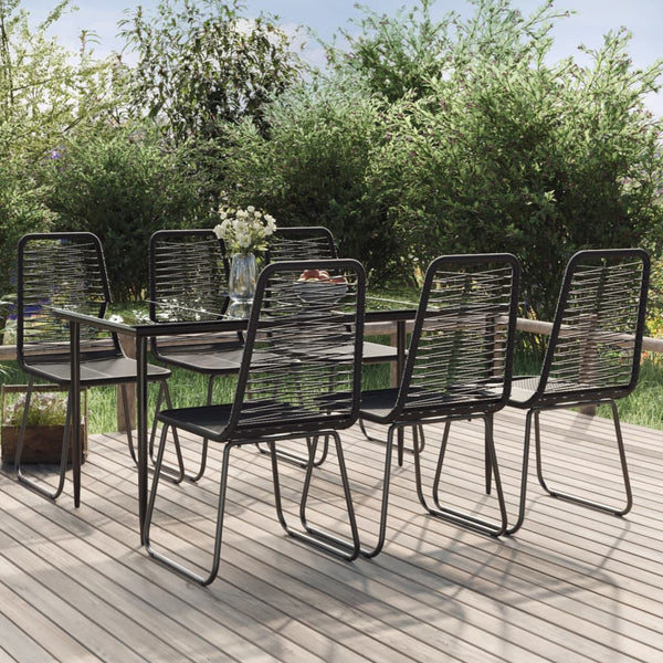 vidaXL 7-Piece Garden Dining Set Black