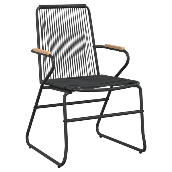 vidaXL 7-Piece Garden Dining Set Black PVC Rattan