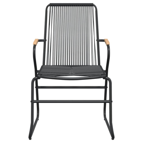 vidaXL 7-Piece Garden Dining Set Black PVC Rattan