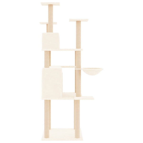 vidaXL Cat Tree with Sisal Scratching Posts Cream 166 cm