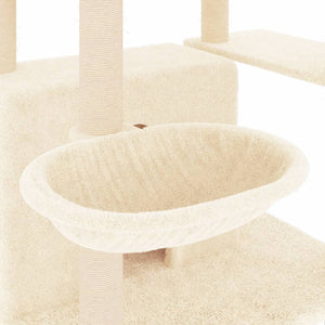 vidaXL Cat Tree with Sisal Scratching Posts Cream 166 cm