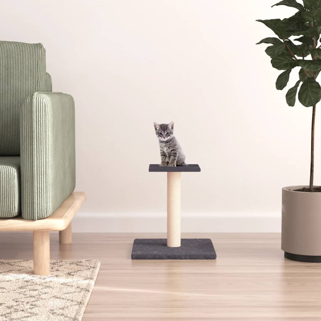 vidaXL Cat Tree with Platform Dark Grey 38 cm