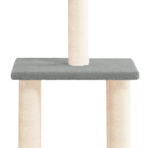 vidaXL Cat Scratching Post with Sisal Scratching Columns Light Gray 85.5 cm