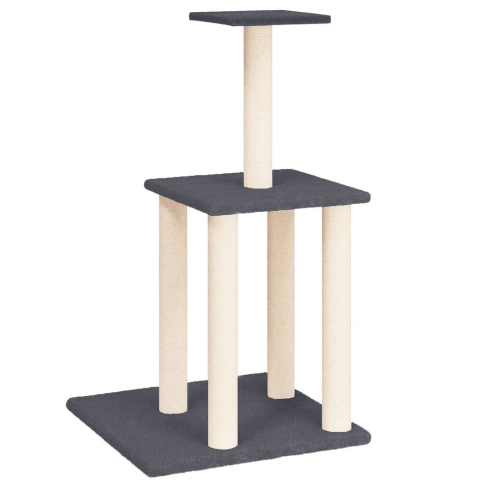 vidaXL Cat Tree with Sisal Scratching Posts Dark Gray 85.5 cm