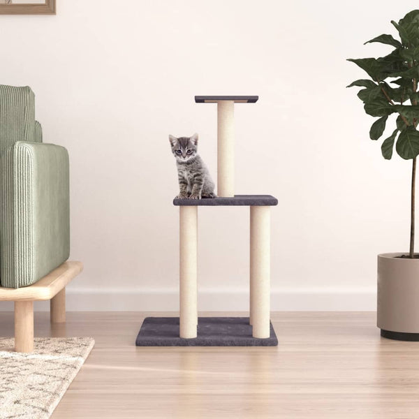 vidaXL Cat Tree with Sisal Scratching Posts Dark Gray 85.5 cm