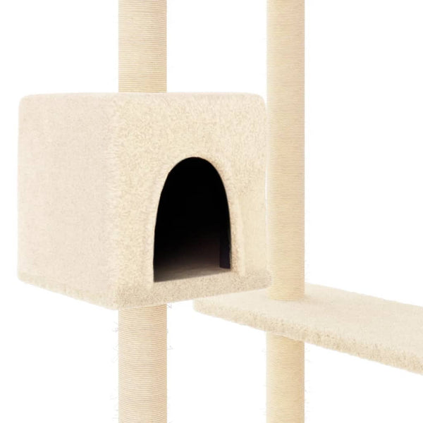 vidaXL Cat Tree with Scratching Posts Cream 82 cm