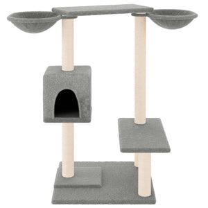 vidaXL Cat Tree with Scratching Posts Light Grey 82 cm