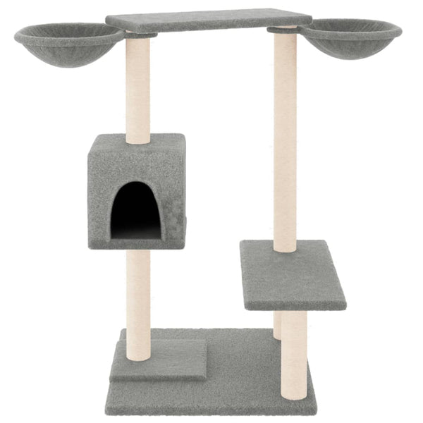 vidaXL Cat Tree with Scratching Posts Light Grey 82 cm
