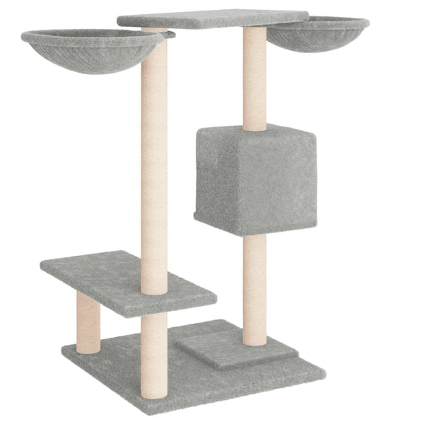 vidaXL Cat Tree with Scratching Posts Light Grey 82 cm