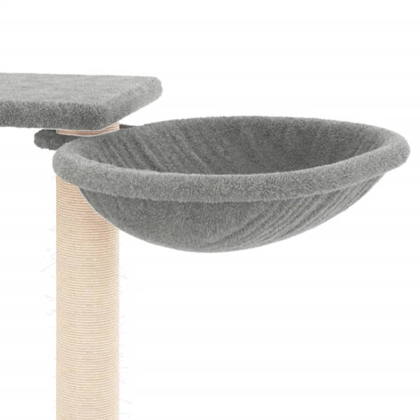 vidaXL Cat Tree with Scratching Posts Light Grey 82 cm