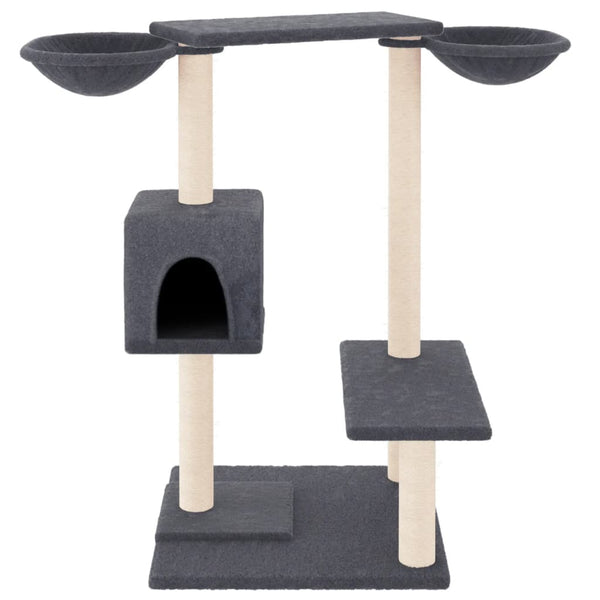 vidaXL Cat Tree with Scratching Posts Dark Grey 82 cm