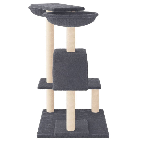 vidaXL Cat Tree with Scratching Posts Dark Grey 82 cm