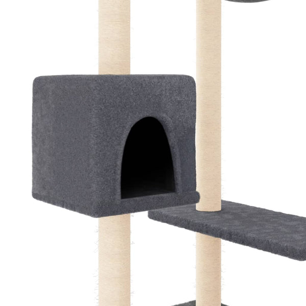 vidaXL Cat Tree with Scratching Posts Dark Grey 82 cm